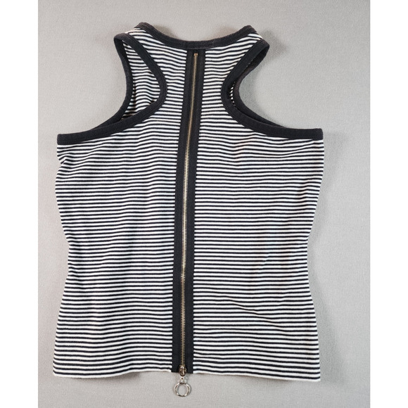 Energie Womens Tank Large Striped Full Zip Racer Back Vintage Y2K 90s - Picture 4 of 5